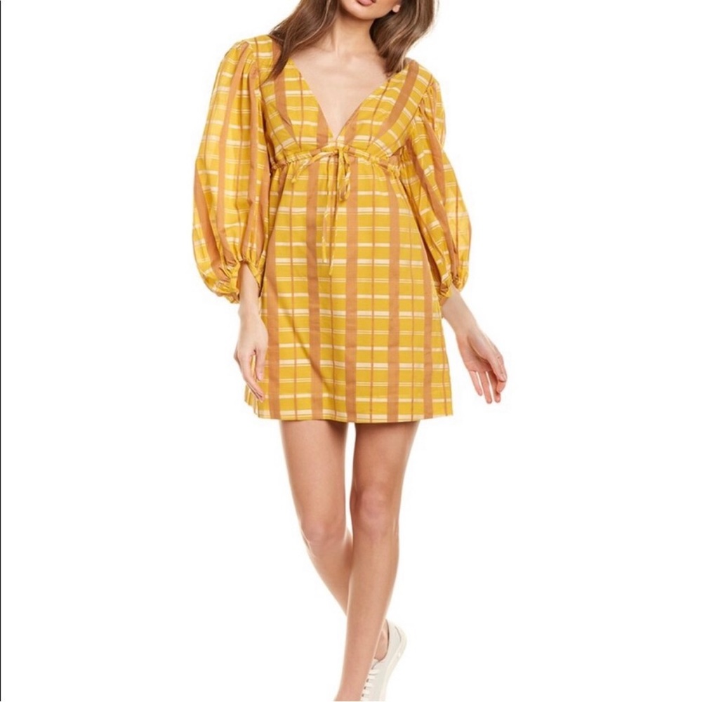 STAUD Keshi Plaid Mini Dress size M